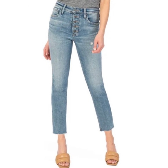 Kut from the Kloth Denim - Kut From The Kloth Fab Ab Mom Jean Exposed Button Fly  Raw Hem Size 8